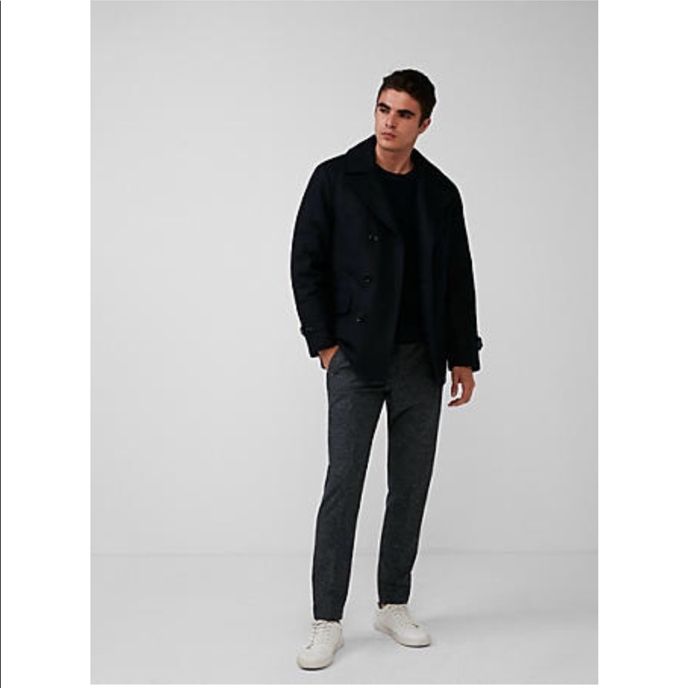Express - lined wool trench w/ removable collar